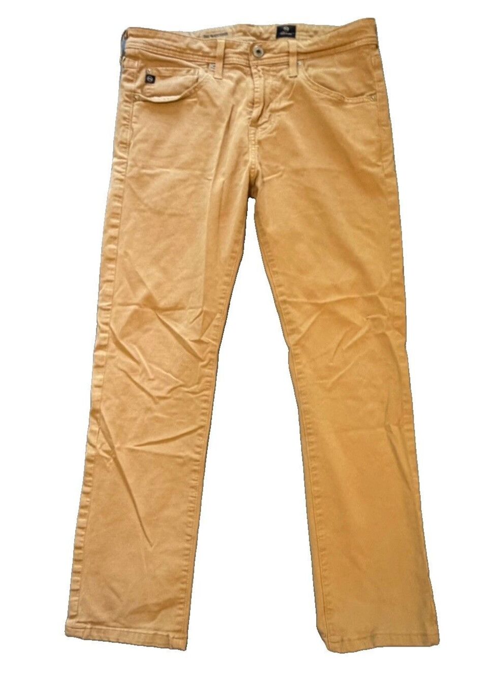 AG Adriano Goldschmied Matchbox Mens 30x27 Slim Straight Tan Khaki Pants Stretch